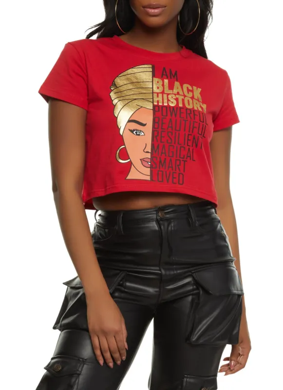 I Am Black History Cropped Graphic Tee sold by Rainbow