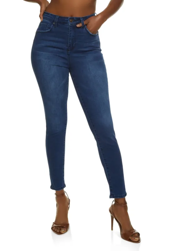 WAX Solid High Waisted Skinny Jeans sold by Rainbow