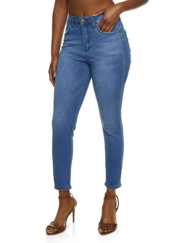 WAX Solid High Waisted Skinny Jeans sold by Rainbow