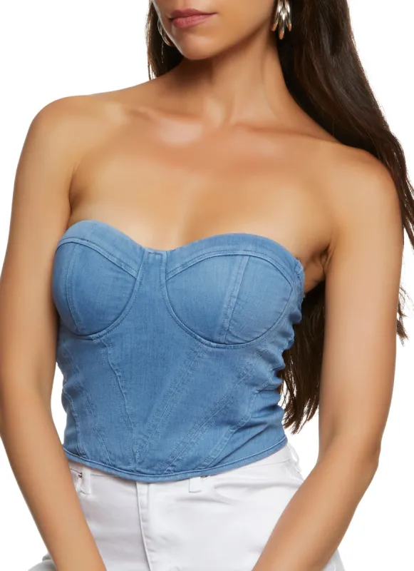 Denim Bustier Top sold by Rainbow