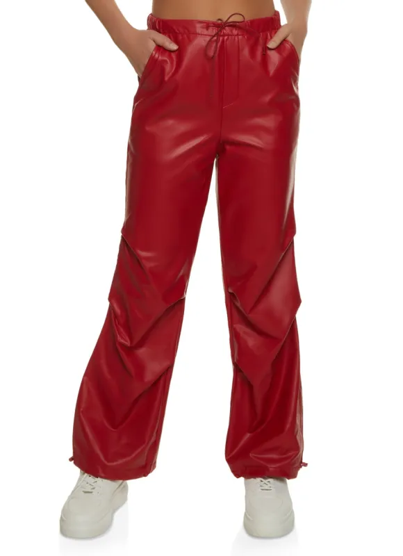 Faux Leather Drawstring Pants sold by Rainbow
