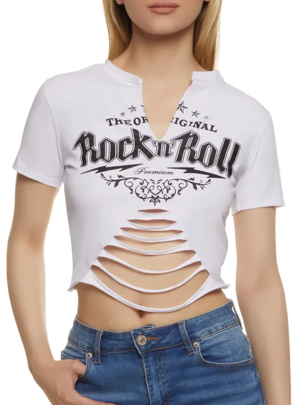 Laser Cut Rock N Roll Tee sold by Rainbow