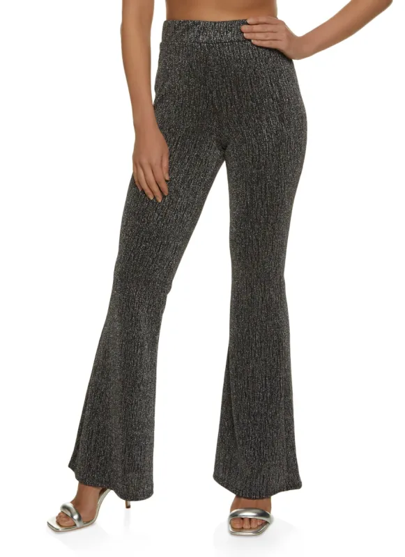Lurex High Waist Flare Pants sold by Rainbow