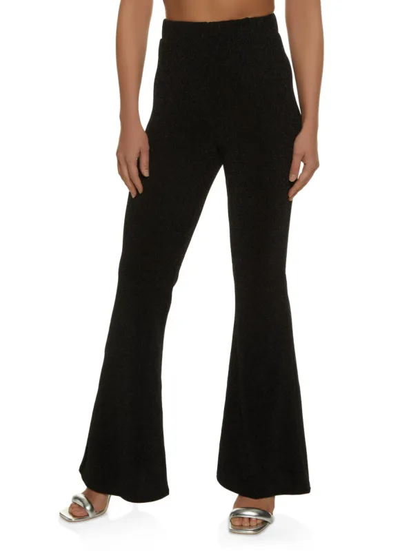 Lurex High Waist Flare Pants sold by Rainbow