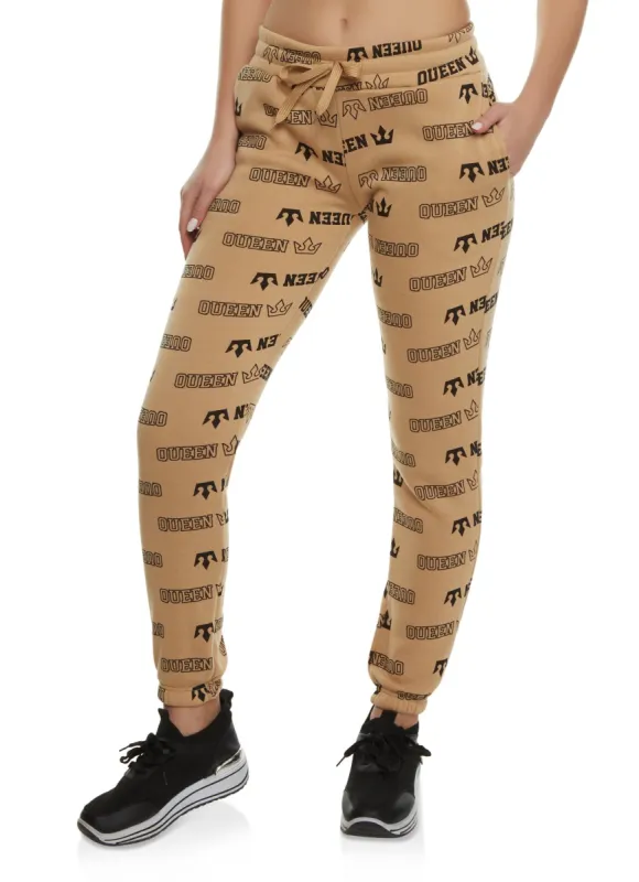 Queen Graphic Print Joggers sold by Rainbow