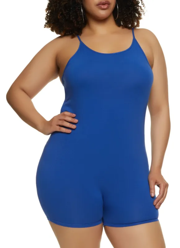 Plus Size Basic Cami Romper sold by Rainbow