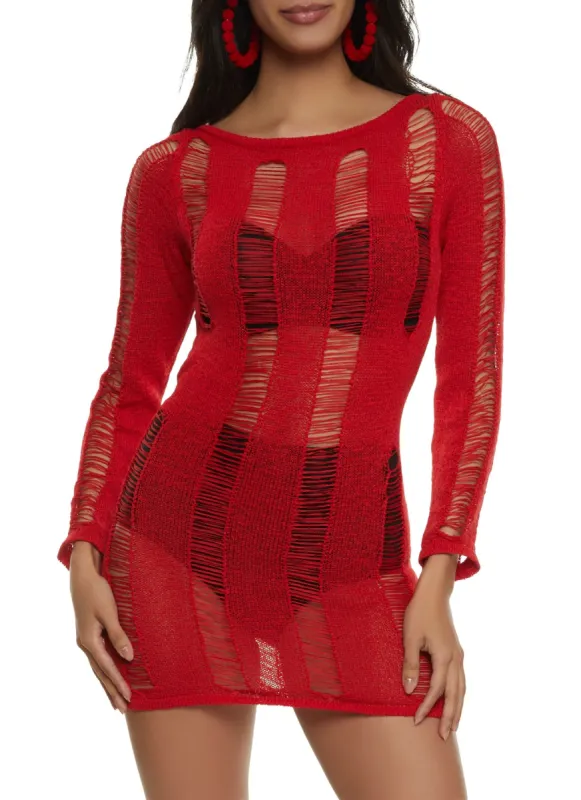 Crochet Open Back Mini Dress sold by Rainbow