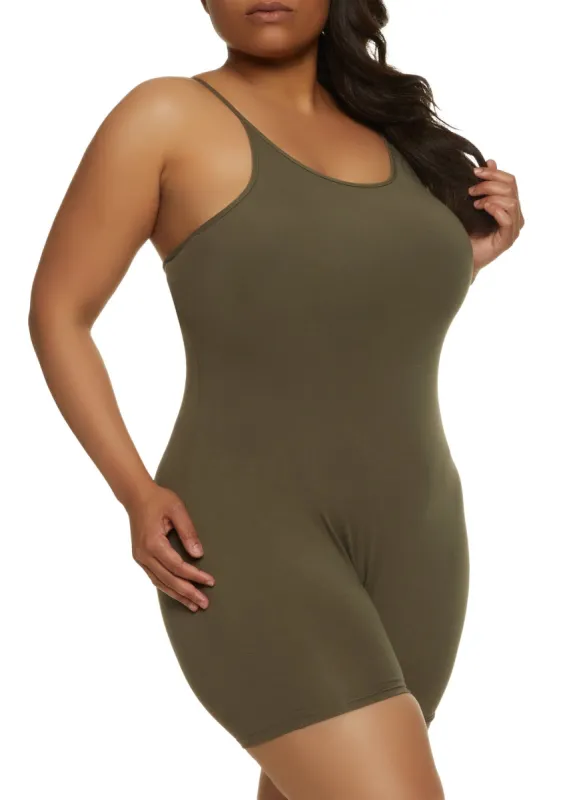 Plus Size Basic Cami Romper sold by Rainbow