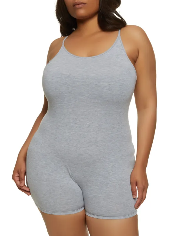Plus Size Basic Cami Romper sold by Rainbow