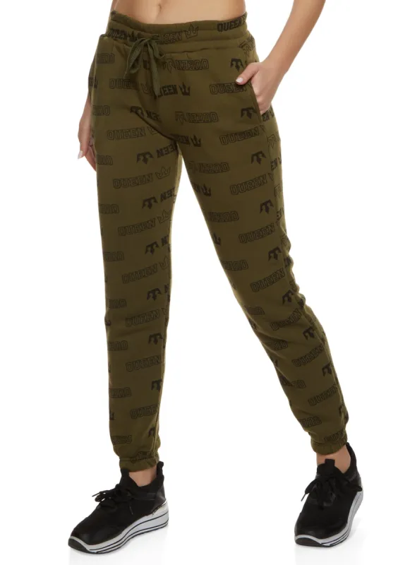 Queen Graphic Print Joggers sold by Rainbow
