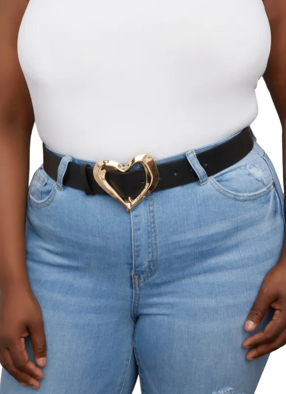 Plus Size Heart Buckle Belt sold by Rainbow