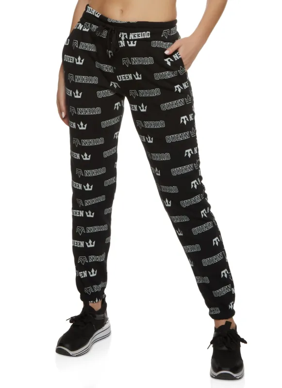 Queen Graphic Print Joggers sold by Rainbow