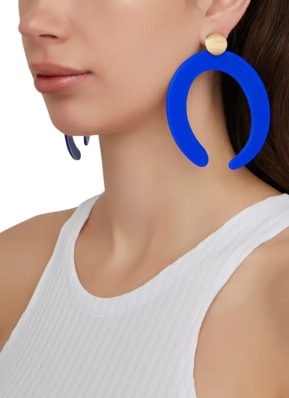 Acrylic Horseshoe Drop Earrings sold by Rainbow