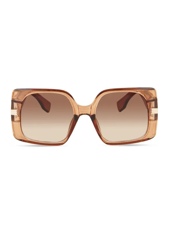Metallic Trim Detail Squared Sunglasses sold by Rainbow