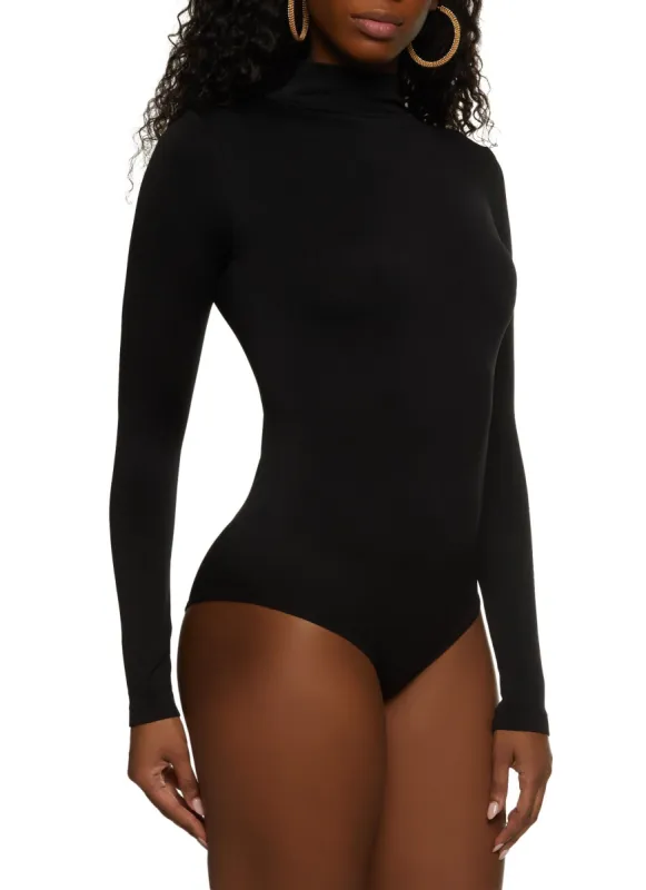 Mock Neck Long Sleeve Seamless Bodysuit sold by Rainbow