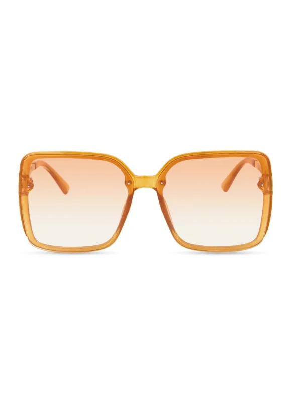 Metallic Temple Squared Oversized Sunglasses sold by Rainbow