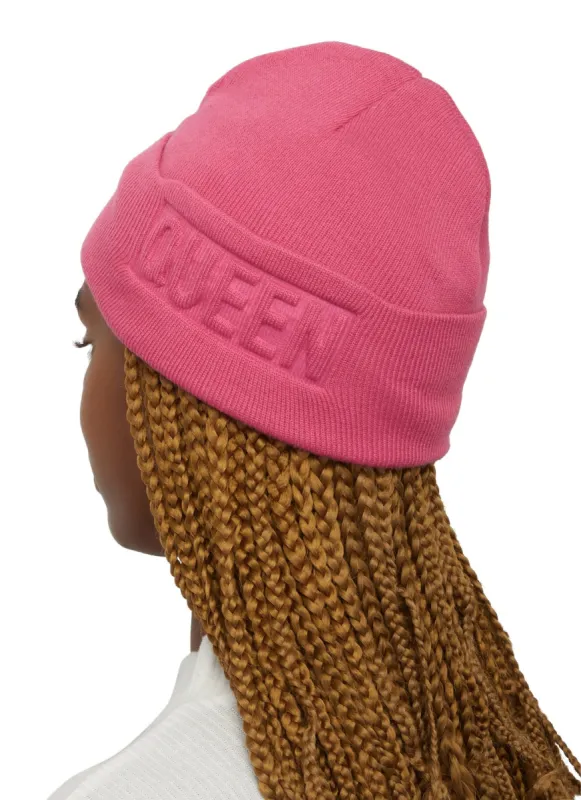 Queen Embossed Beanie sold by Rainbow