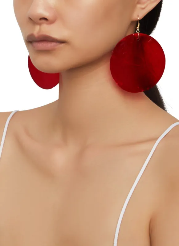 Round Shell Drop Earrings sold by Rainbow