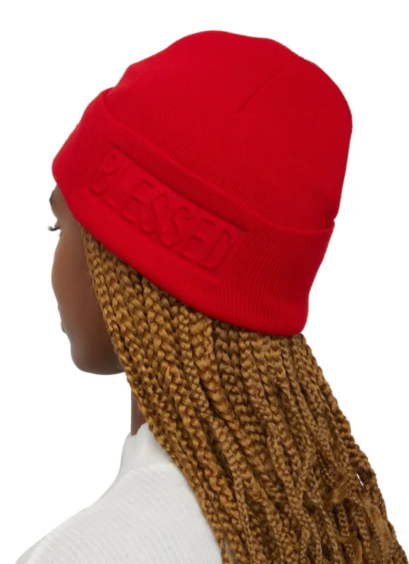 Blessed Embossed Beanie sold by Rainbow