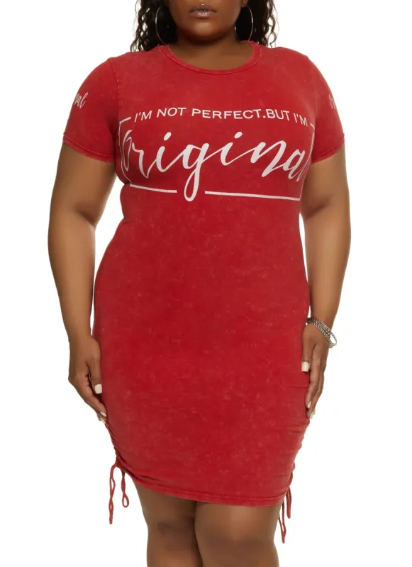 Plus Size Im Not Perfect T Shirt Dress sold by Rainbow