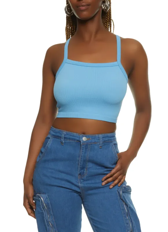 Ribbed Knit Cropped Cami sold by Rainbow