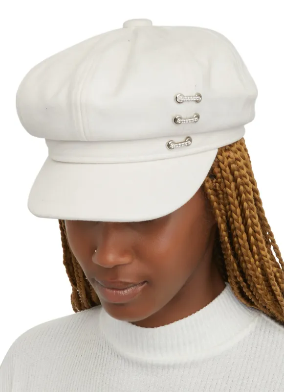 Rhinestone Detail Cabbie Hat sold by Rainbow