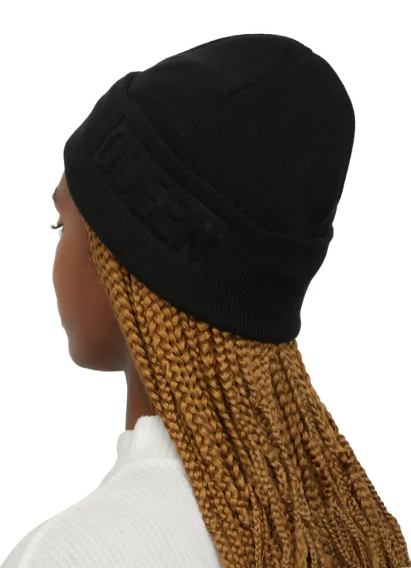 Queen Embossed Beanie sold by Rainbow