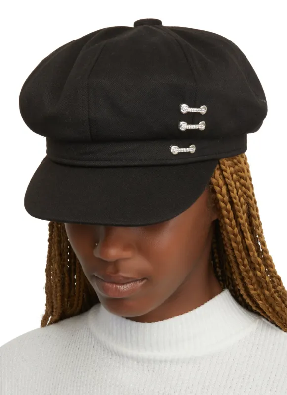 Rhinestone Detail Cabbie Hat sold by Rainbow