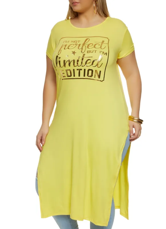 Plus Size Limited Edition Foil Screen Maxi Tee sold by Rainbow