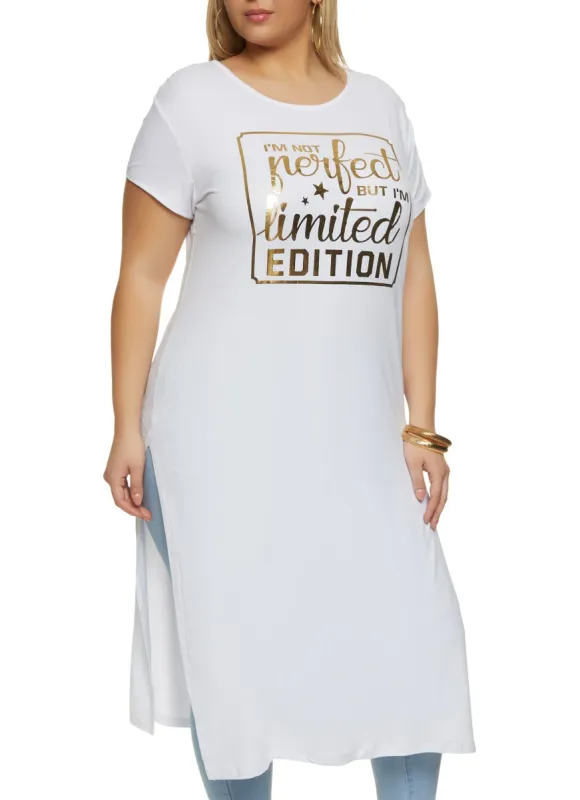 Plus Size Limited Edition Foil Screen Maxi Tee sold by Rainbow