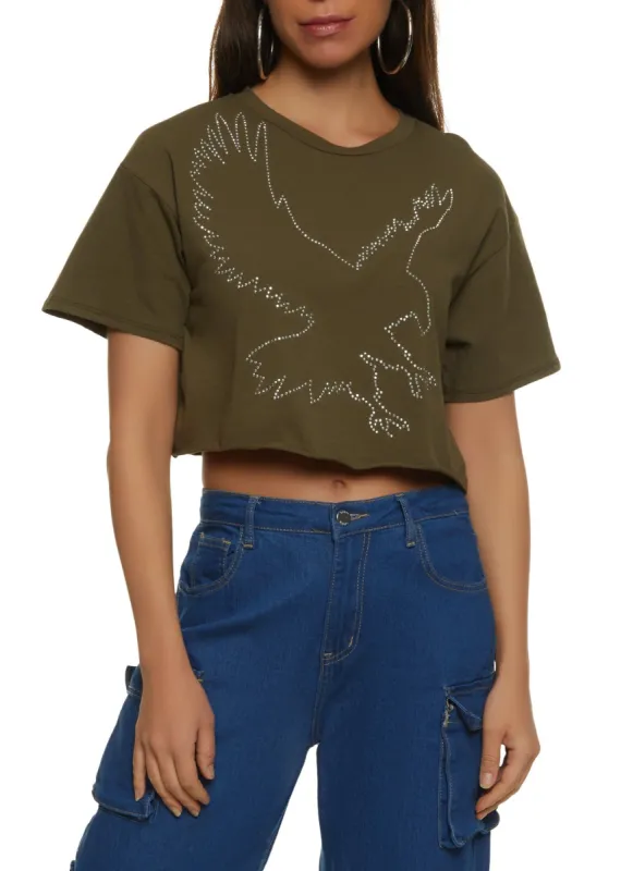 Eagle Studded Graphic Tee sold by Rainbow