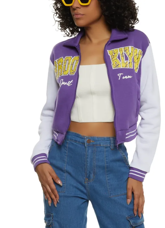 Brooklyn Zip Front Varsity Jacket sold by Rainbow