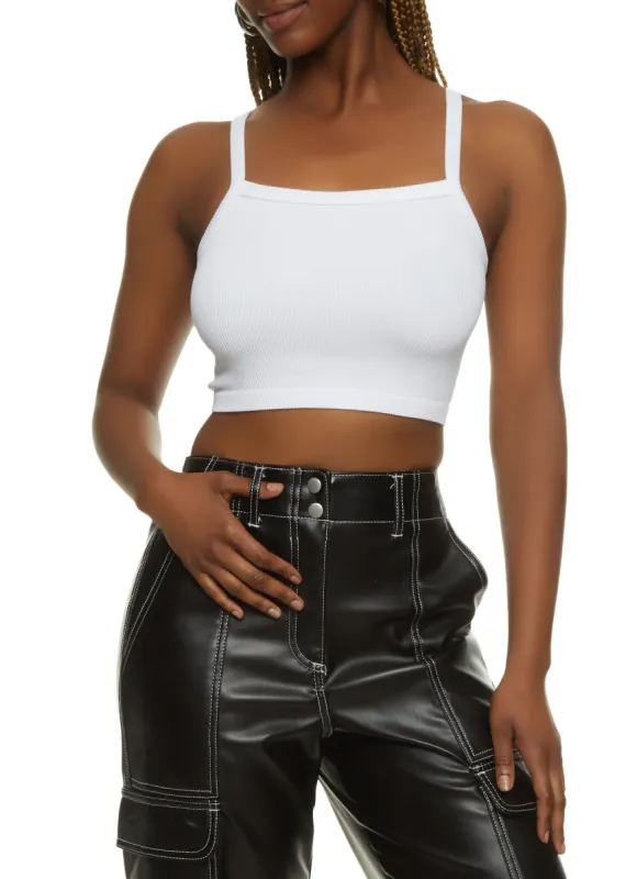 Ribbed Knit Cropped Cami sold by Rainbow