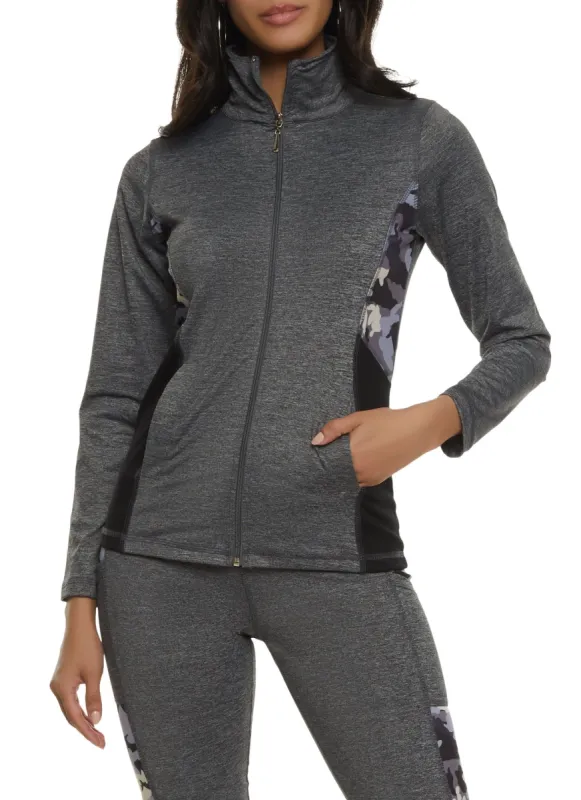 Color Block Camo Detail Track Jacket sold by Rainbow