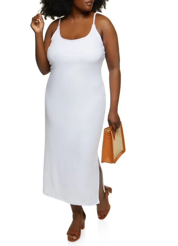 Plus Size Ribbed Cami Maxi Dress sold by Rainbow