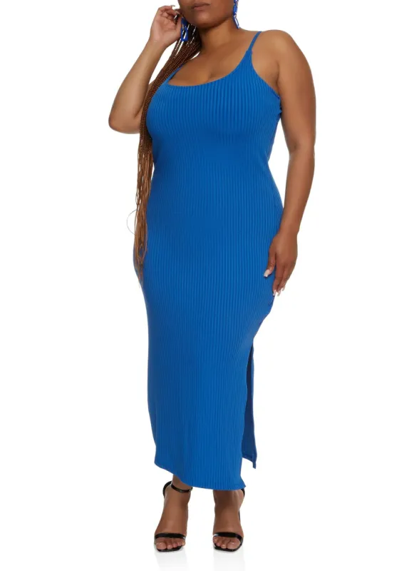 Plus Size Ribbed Cami Maxi Dress sold by Rainbow