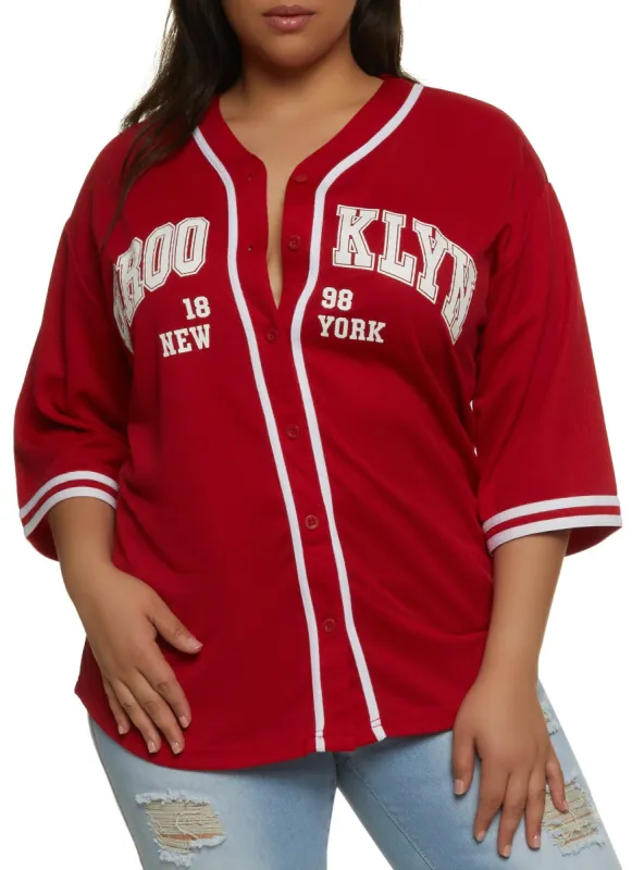Plus Size Brooklyn Baseball Jersey sold by Rainbow