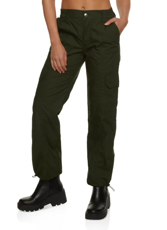 Toggle Drawstring Straight Leg Cargo Pants sold by Rainbow