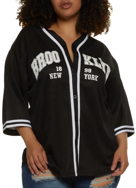 Plus Size Brooklyn Baseball Jersey sold by Rainbow