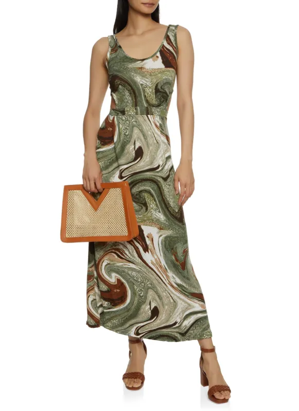 Swirl Print Cut Out Maxi Dress sold by Rainbow