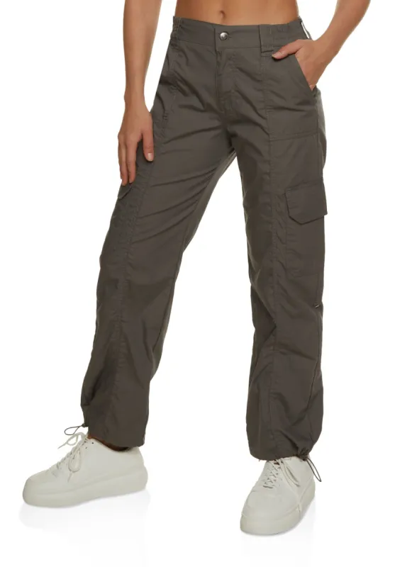 Toggle Drawstring Straight Leg Cargo Pants sold by Rainbow