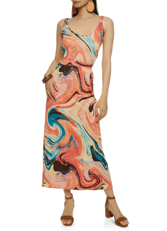 Swirl Print Cut Out Maxi Dress sold by Rainbow