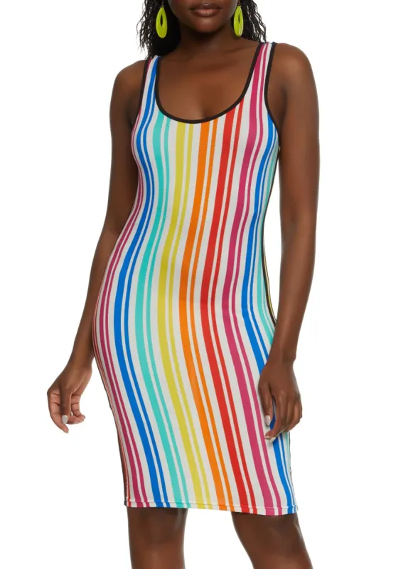Rainbow Stripe Tank Dress sold by Rainbow