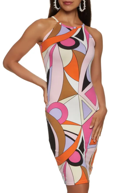 Abstract Print Midi Dress sold by Rainbow