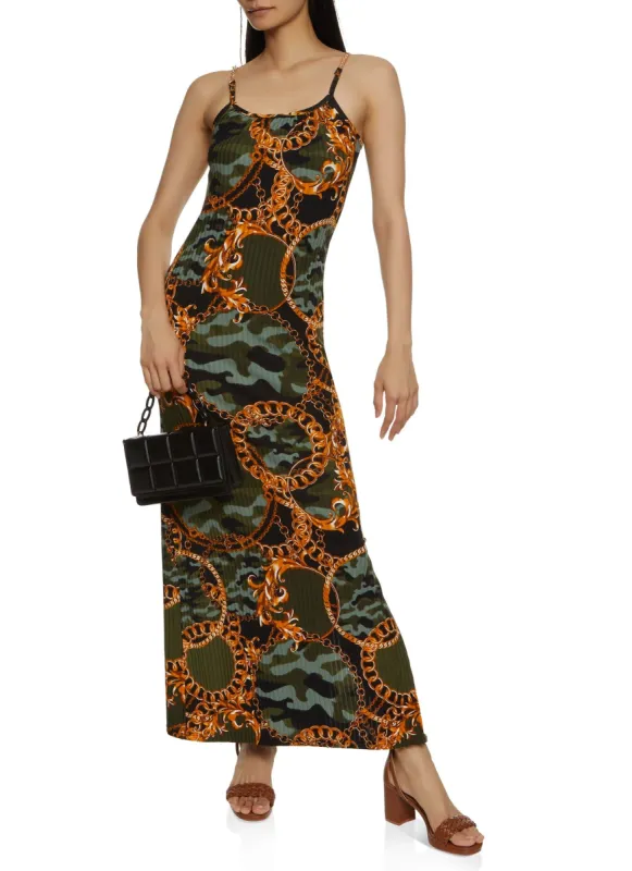 Camo Status Print Cami Maxi Dress sold by Rainbow