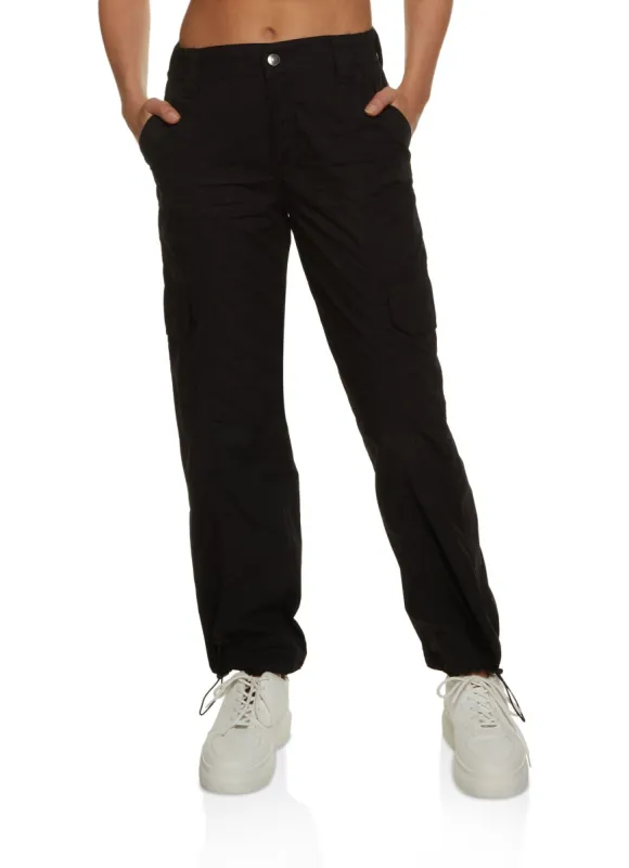 Toggle Drawstring Straight Leg Cargo Pants sold by Rainbow