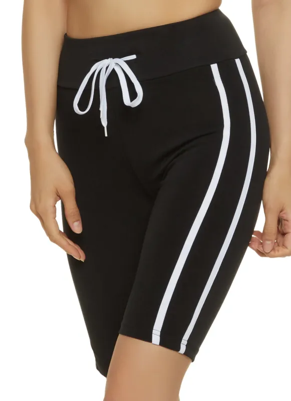 Varsity Stripe Biker Shorts sold by Rainbow