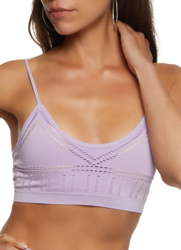 Laser Cut Cropped Active Top sold by Rainbow