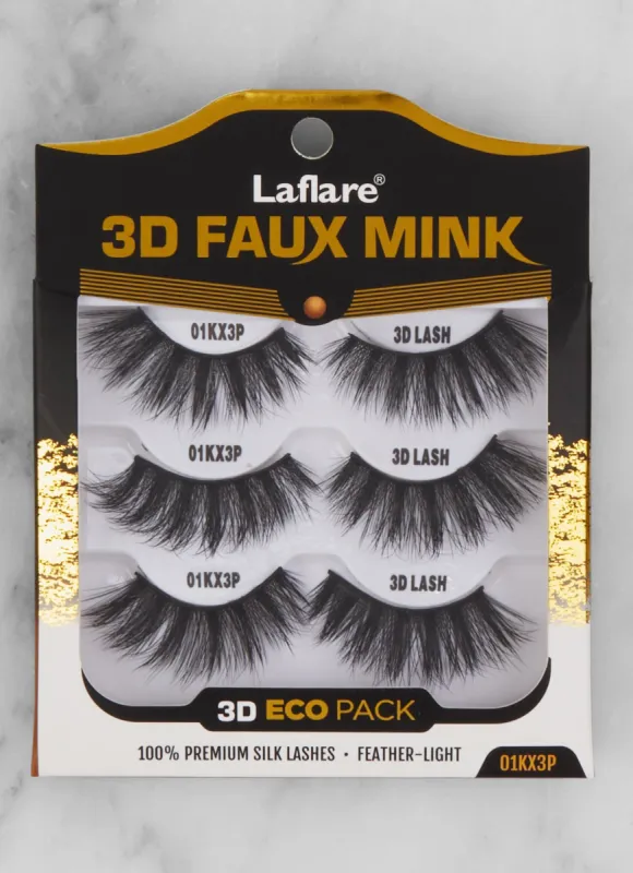 3D Faux Mink Lashes Eco 3 Pairs Set sold by Rainbow