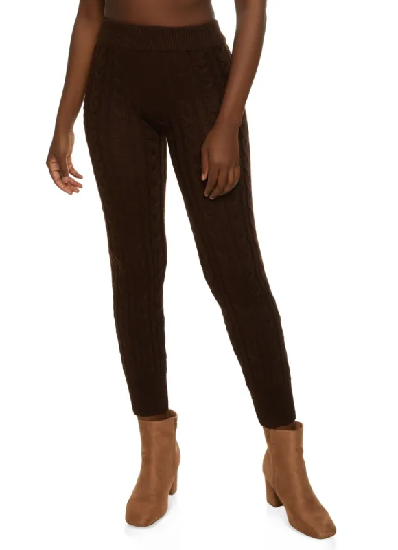 Cable Knit High Waist Leggings sold by Rainbow